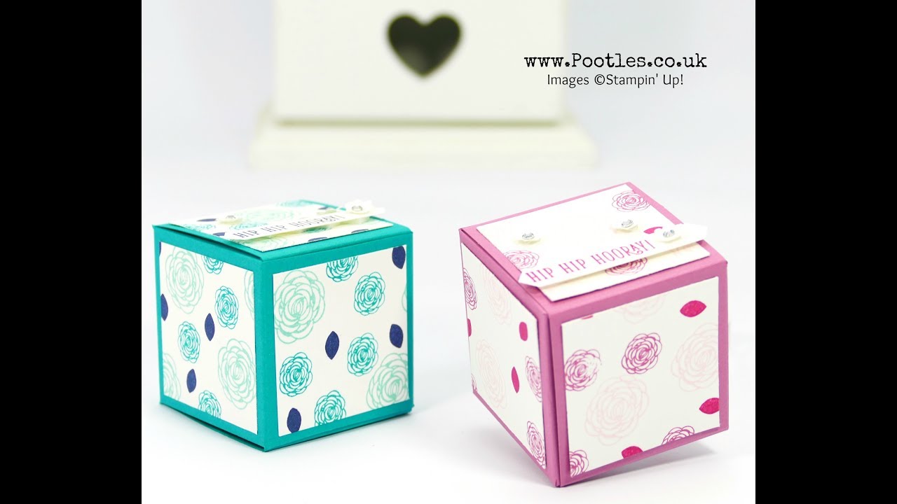 Easy No Glue Foldable Box Tutorial using Stampin' Up! Hand Stamps