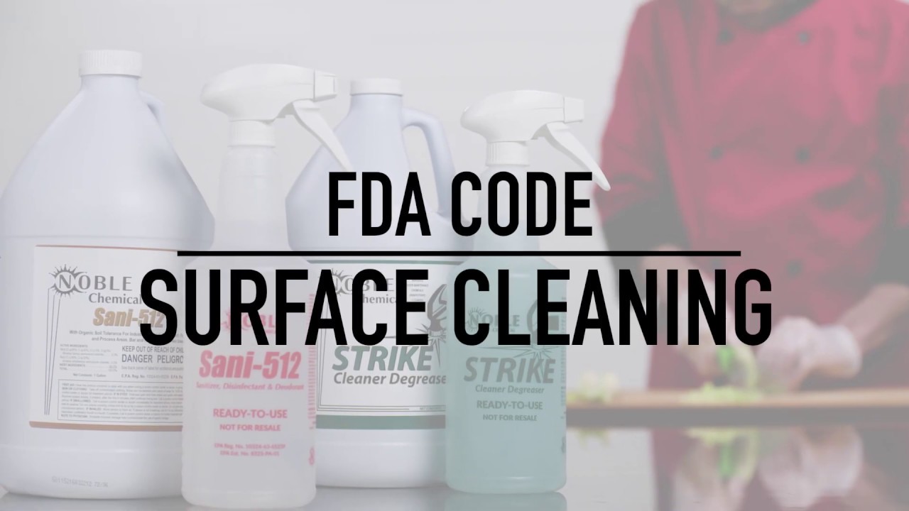 FDA Food Code: Cleaning Different Surfaces