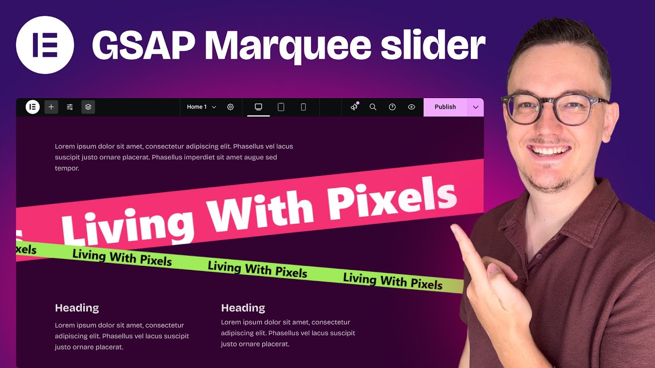 Как создать слайдер GSAP Marquee в Elementor Pro