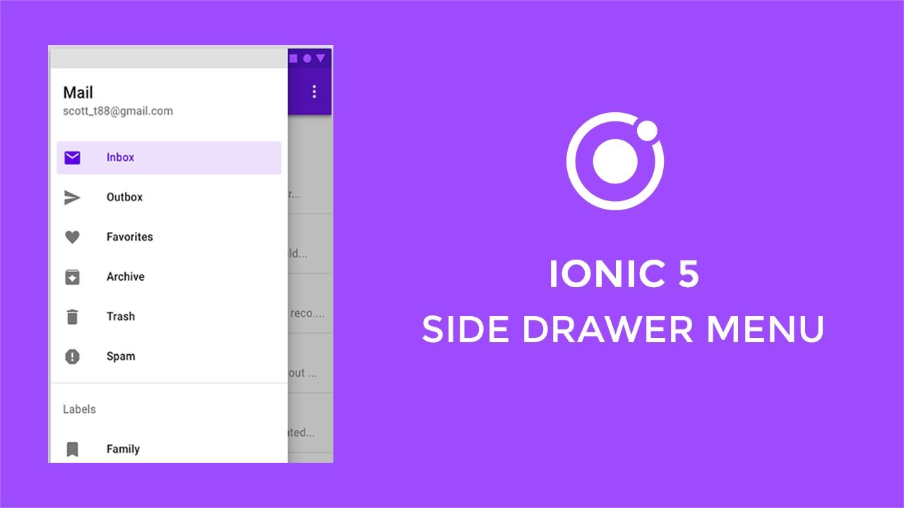 Ionic 5 Side Drawer menu