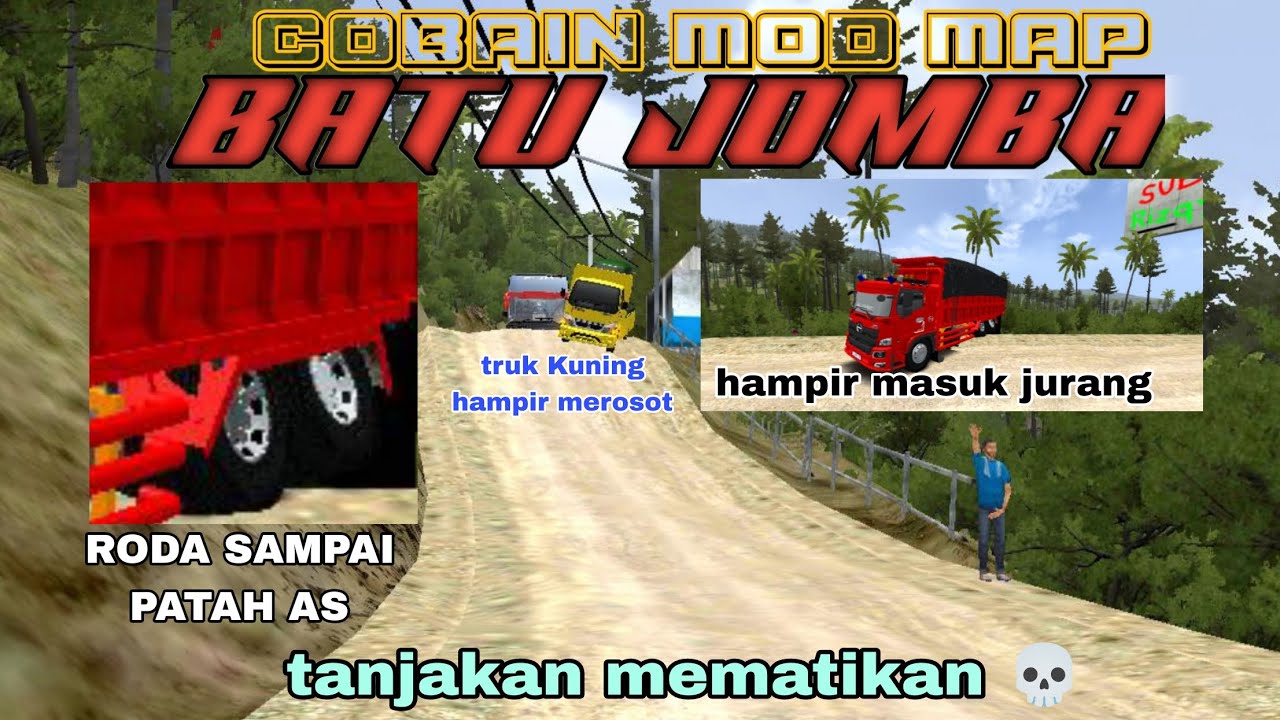 TRUK HINO 500 GA KUAT NANJAK DI TANJAKAN BATU JOMBA  HAMPIR MASUK KE JURANG DAN RODA SAMPAI PATAH 🥲🥲