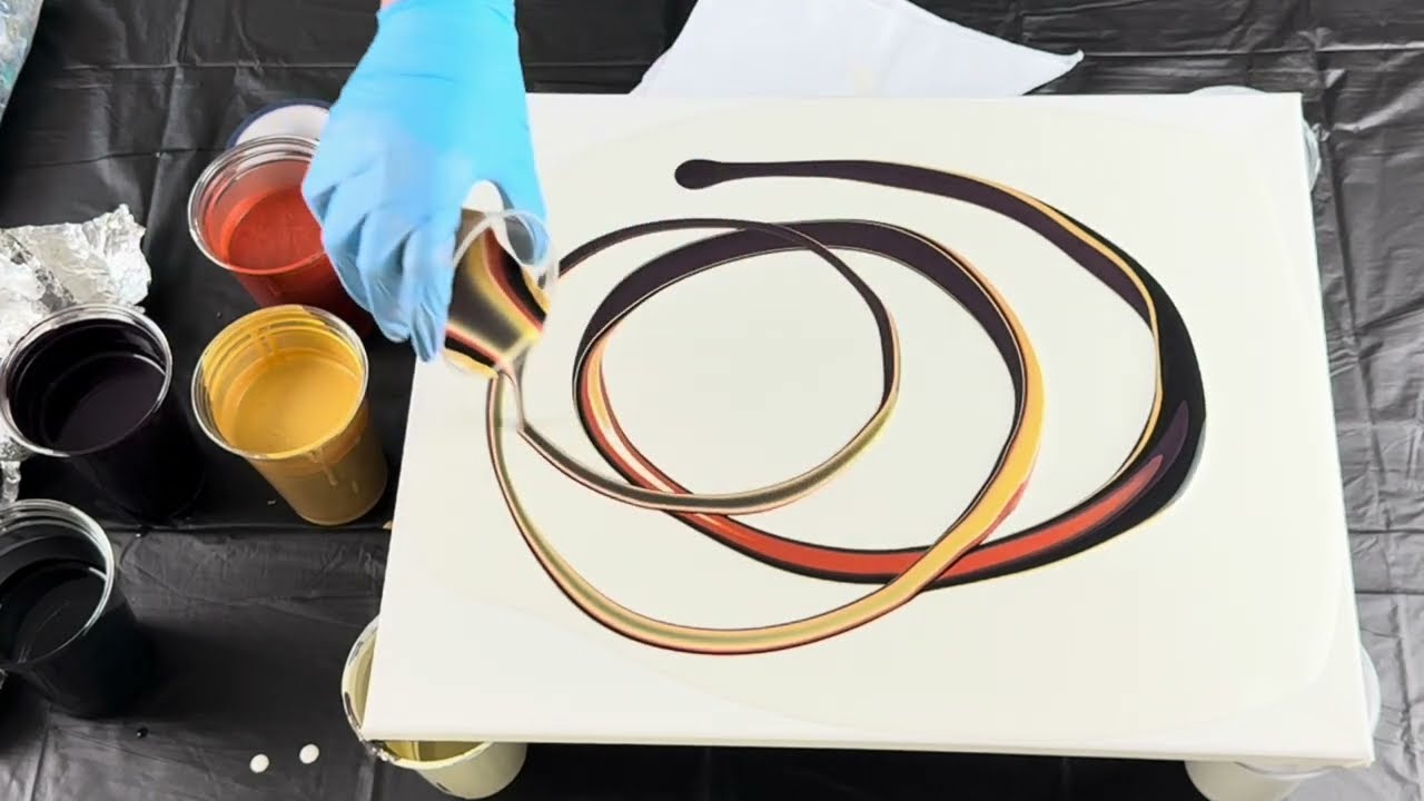 I LOVE Ribbon Pours with Negative Space! | Acrylic Painting
