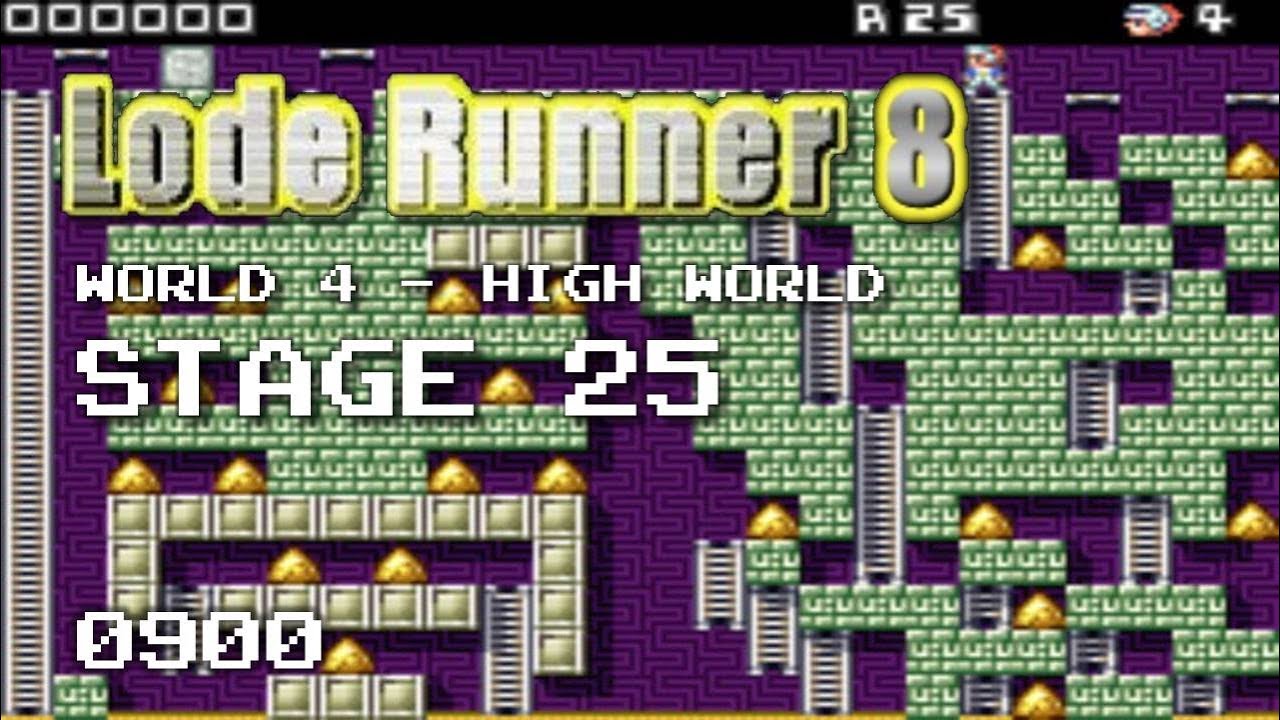 Lode Runner 8 - World 4 High World - Stage 25 and High World Ending [0900]