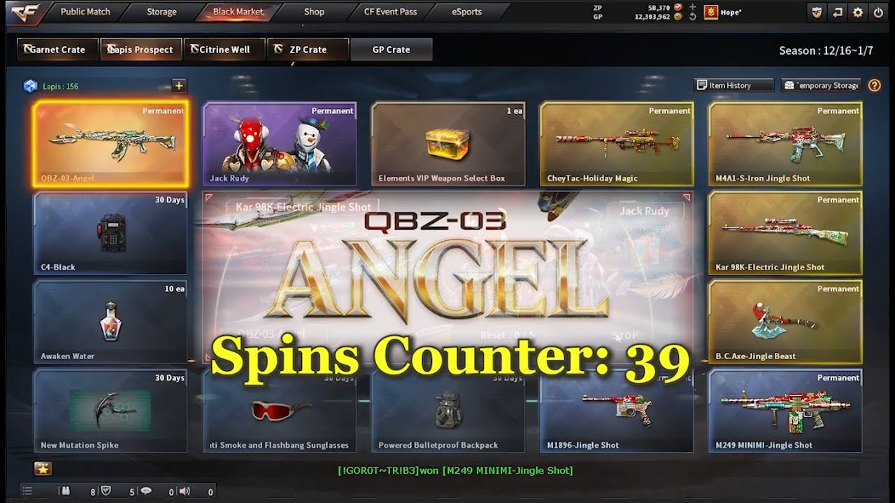 Hope* using all 5 Resets in Lapis Black Market for QBZ-03-Angel! [CrossFire West]