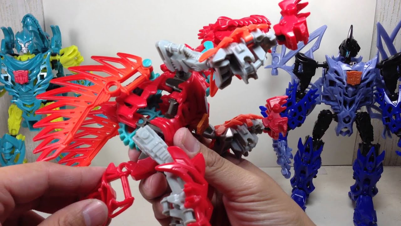 Construct Bots Dinobots Grimlock Scorn Slug Strafe Slash Elite Review