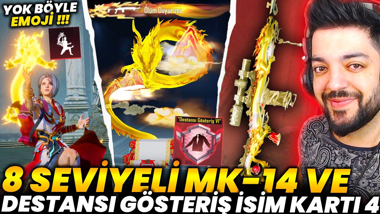 BİR İLK 8 SEVİYE EJDER MK-14 GELDİ !! SONUNDA DESTANSI GÖSTERİŞ İSİM KARTINI ALDIM - PUBG Mobile
