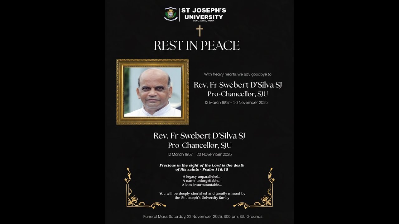 Memorial Service and Prayer Vigil for Rev. Fr. Swebert D'Silva SJ