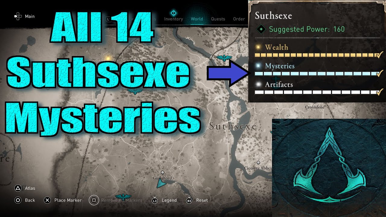 Assassin's Creed Valhalla All Suthsexe Mysteries Locations guide
