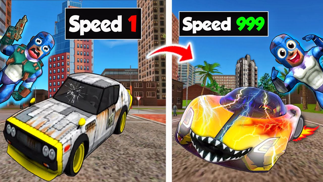 Upgrading cars from slow to Super Duper fast in Rope Hero Vice Town and in gta 5 as a 