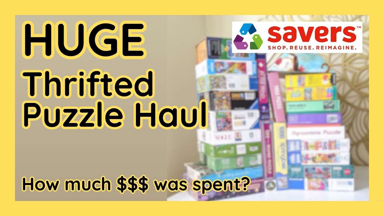 HUGE jigsaw puzzles thrifting haul! How many did I buy in 5 trips?