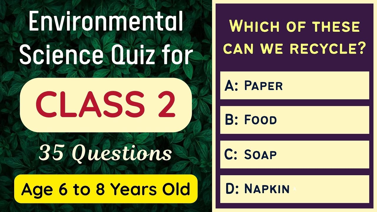 Environmental Science Quiz for Class 2 | 35 MCQs | 6–8 Years Old | Science Test for Grade 2 Kids
