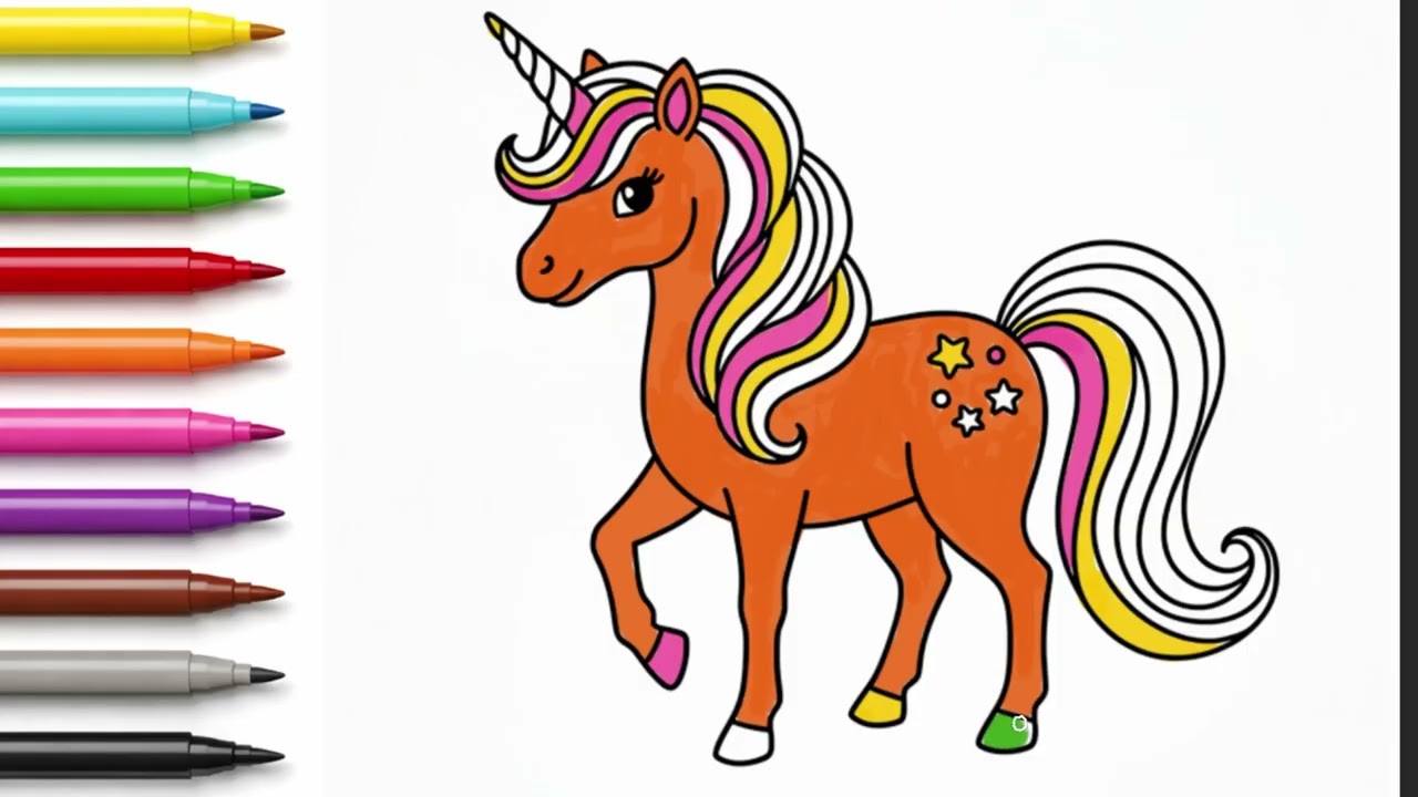 Learn Colours with a Magical Unicorn! 🦄🎨 Colour With Me!