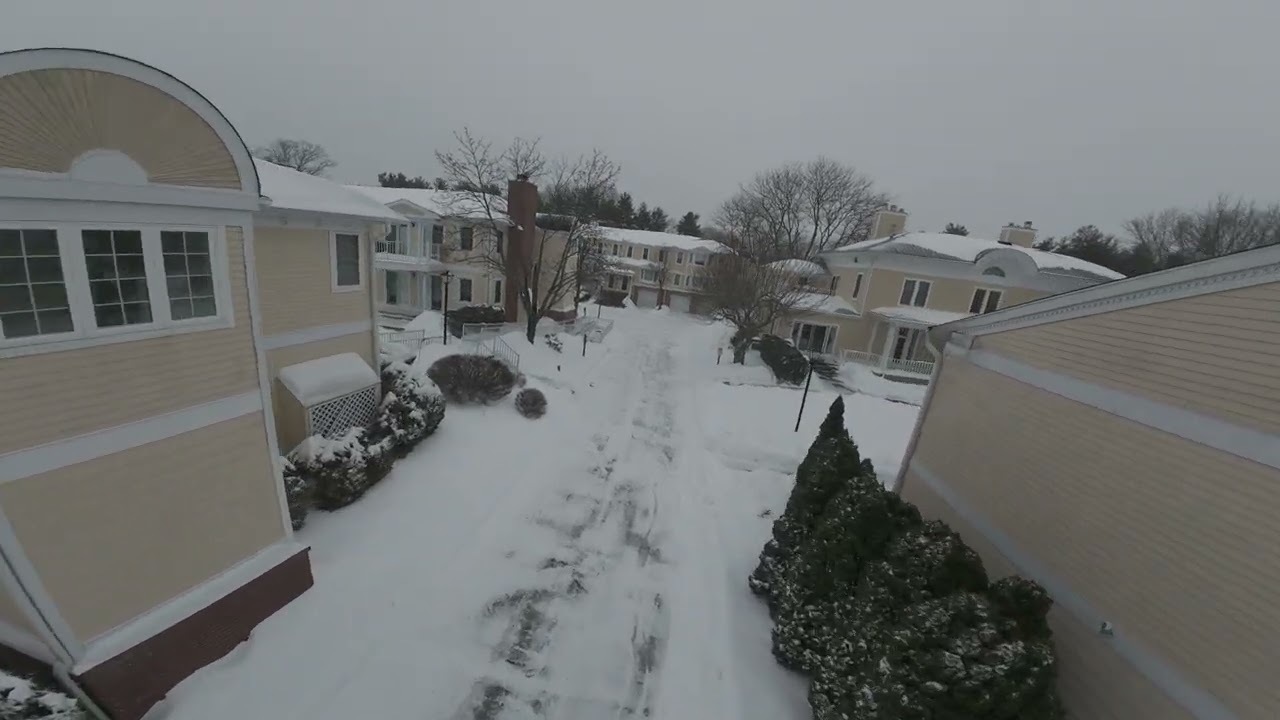 Drone View Post Snow Storm