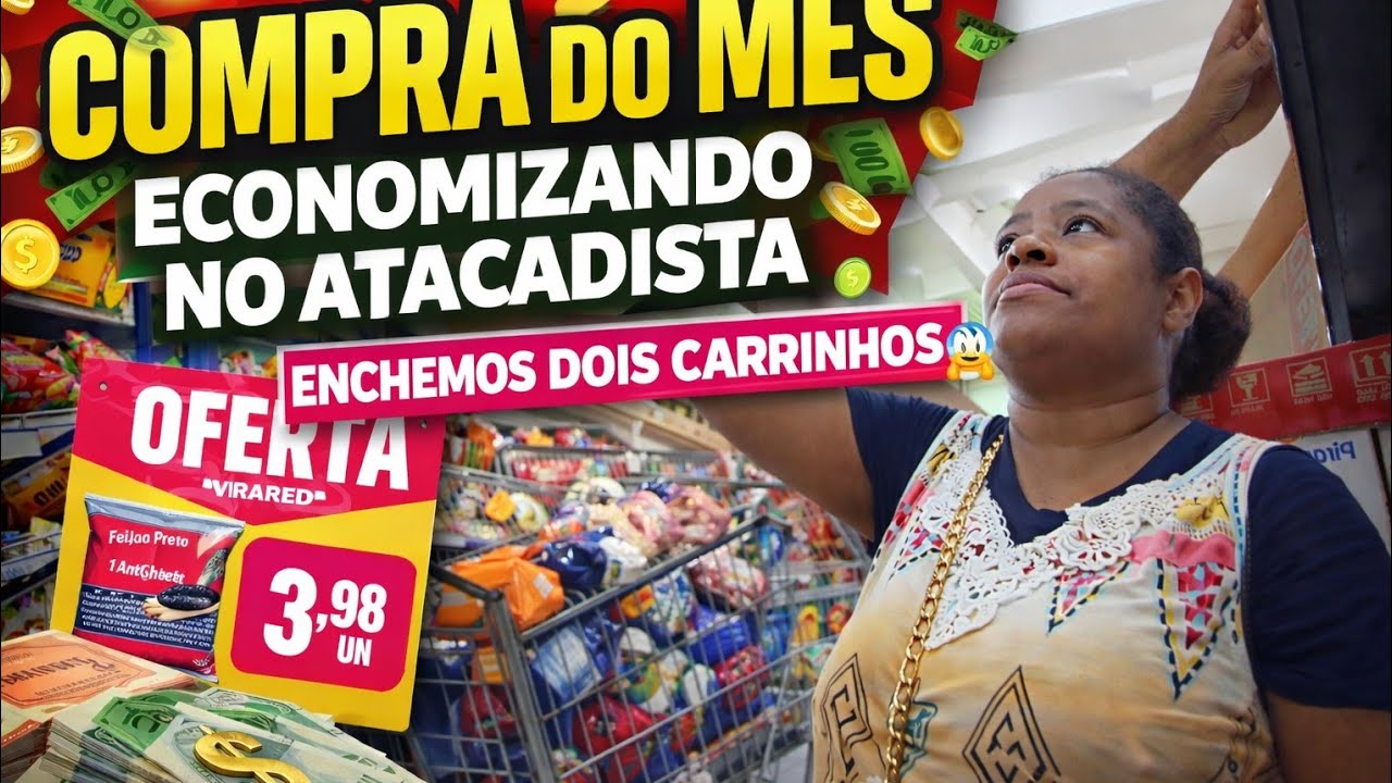 COMPRA DO MÊS COMPLETA NO ATACADISTA+ENCHEMOS DOIS CARRINHOS GRAÇAS Á DEUS 🙏💖#compras 