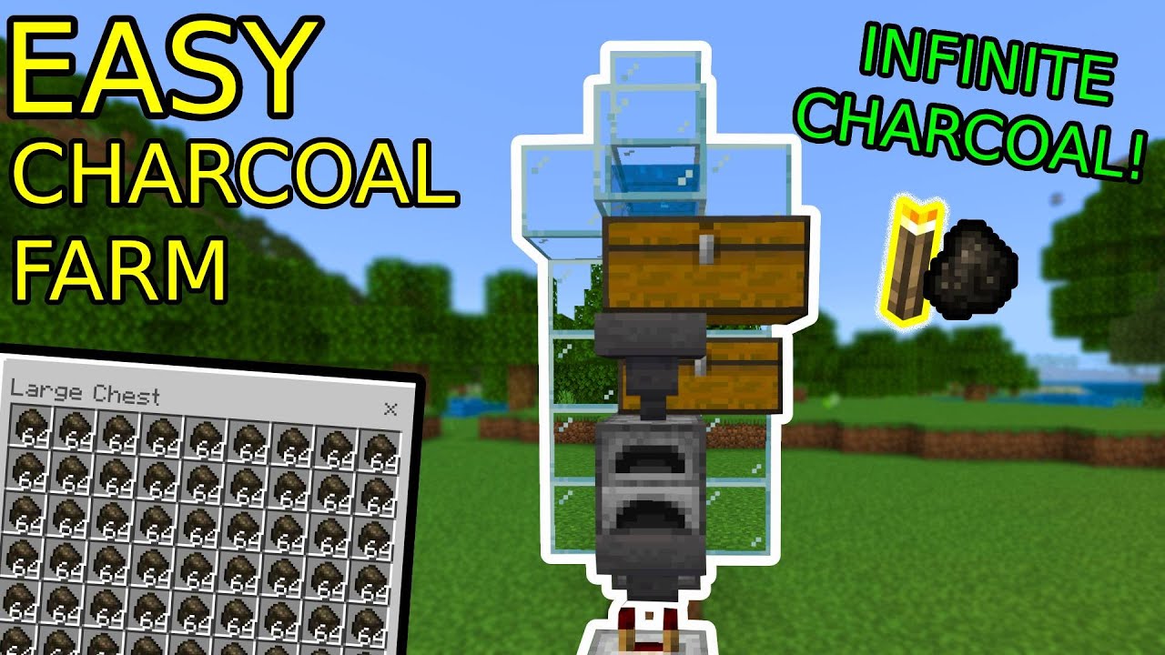 EASY Charcoal in Minecraft Bedrock  (java, bedrock, mcpe, ps4, xbox)
