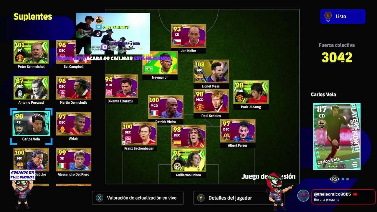 ilustramaniaco esta en vivo con jugadores viejitos jugando efootball en full manual