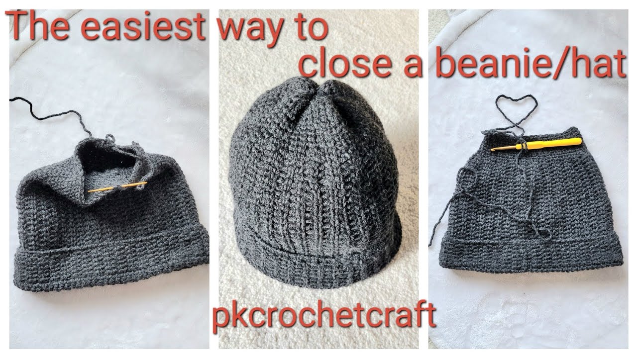 How to close the top of a crochet hat or beanie in an easy way| how to join the crochet hat