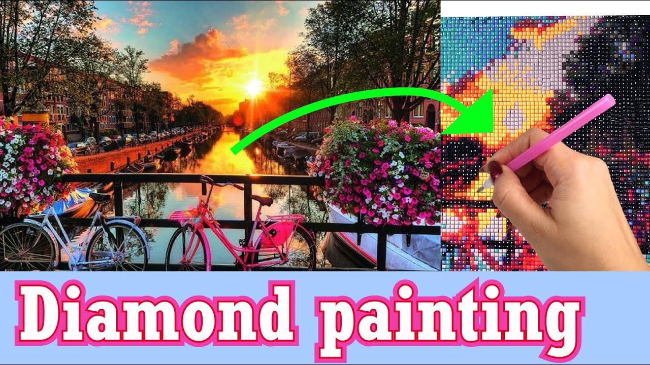 Diamond painting - Amsterdamse gracht - Diamondpaintingwereld.nl
