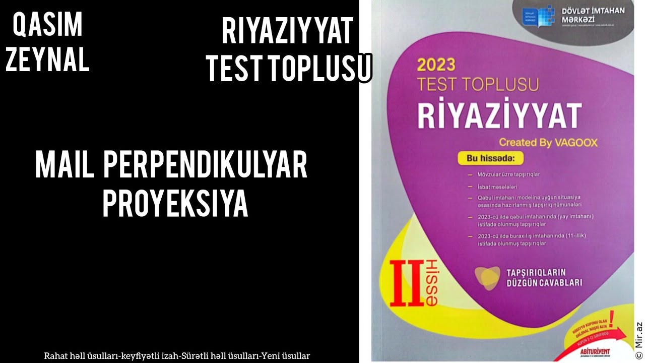 2023 Test Toplusu Riyaziyyat Mail, perpendikulyar və proyeksiya #dim #test #testtoplusu #izah