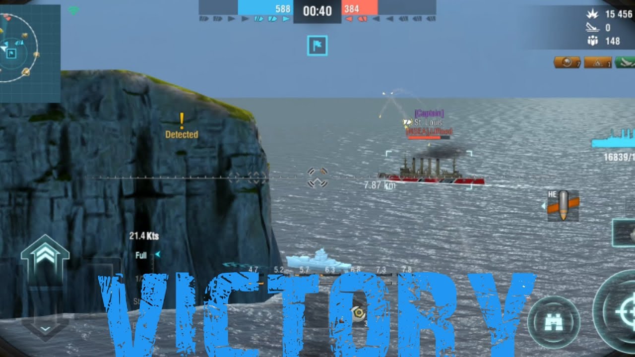 World of Warships Blitz Gameplay (Victory Battle)#games #seabattles #gameplay 