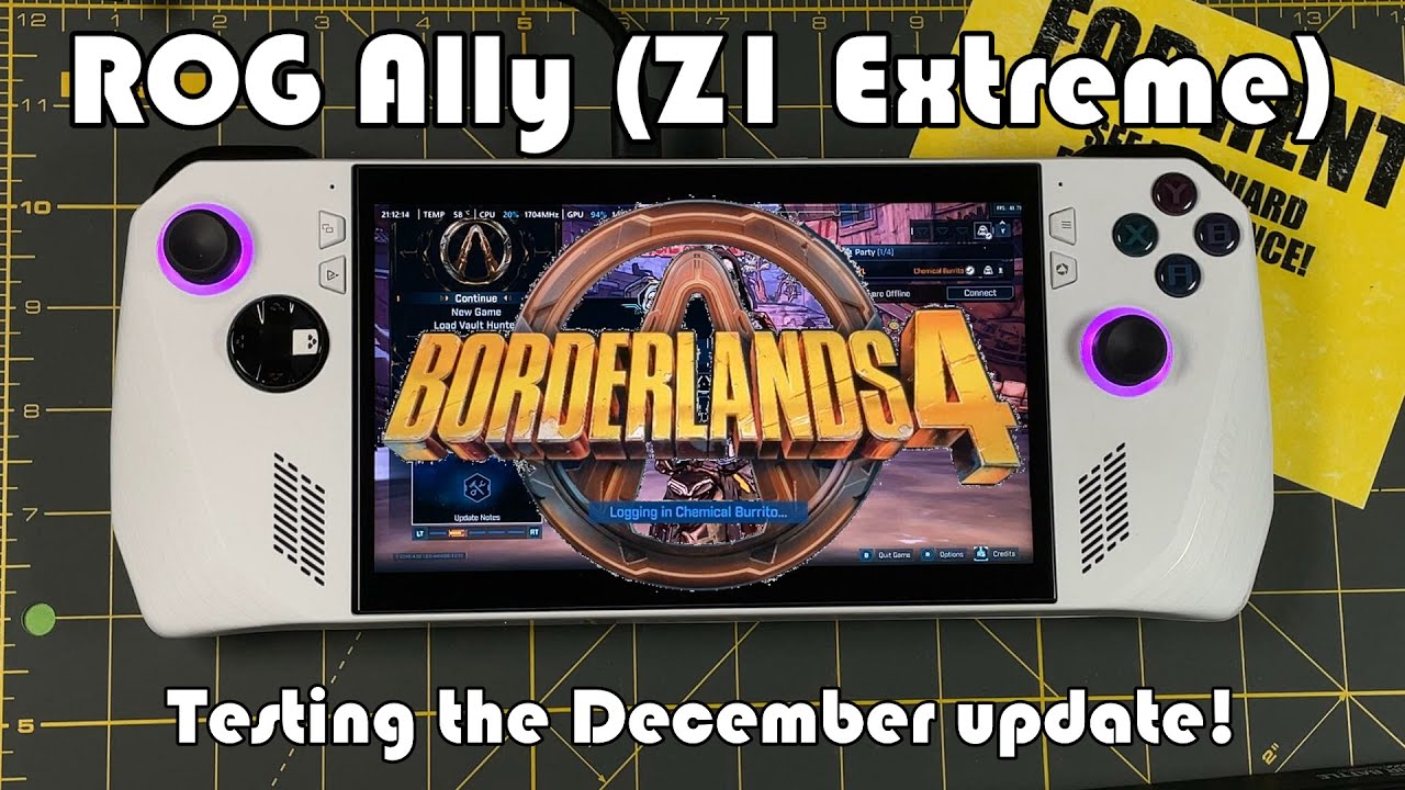 Обновление Borderlands 4 от декабря протестировано на ROG Ally Z1 Extreme.