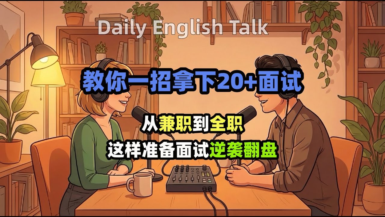 EP21|英语聊天播客|教你一招拿下20+面试|每天坚持30分钟，听力口语暴涨100% #英语 #英语口语 #英语学习打卡 #英语日常口语