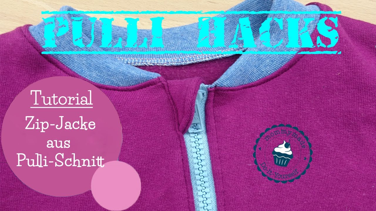 Zipjacke aus Pulli Schnittmuster nähen | Pulli Hacks | DIY Nähanleitung | mommymade