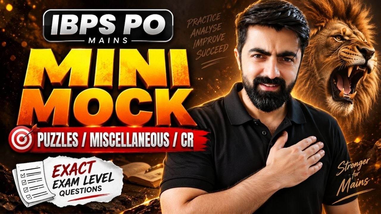 IBPS PO MAINS - Mini Mock 01 | IBPS PO/IBPS/SBI Clerk Mains 2026 🎯| By Dhruva Sir