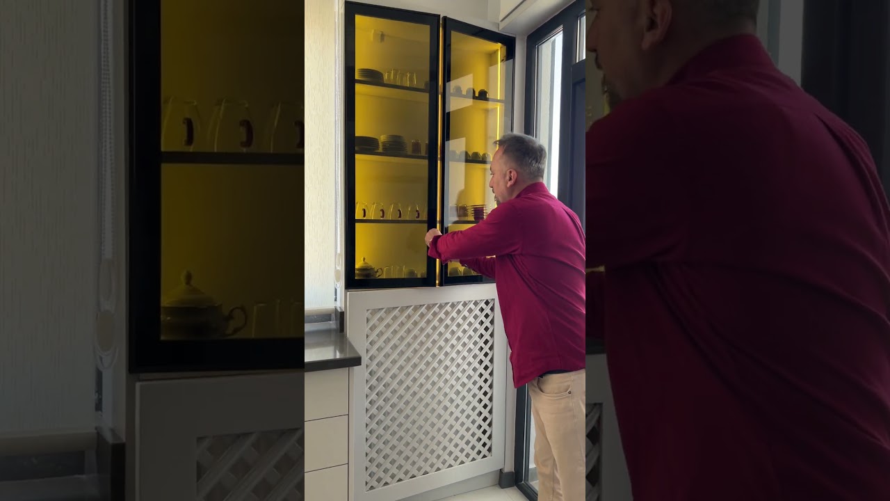 petek kaplamalı cam kapaklı vitrin dolabı uygulamamız | furniture decoration | #home