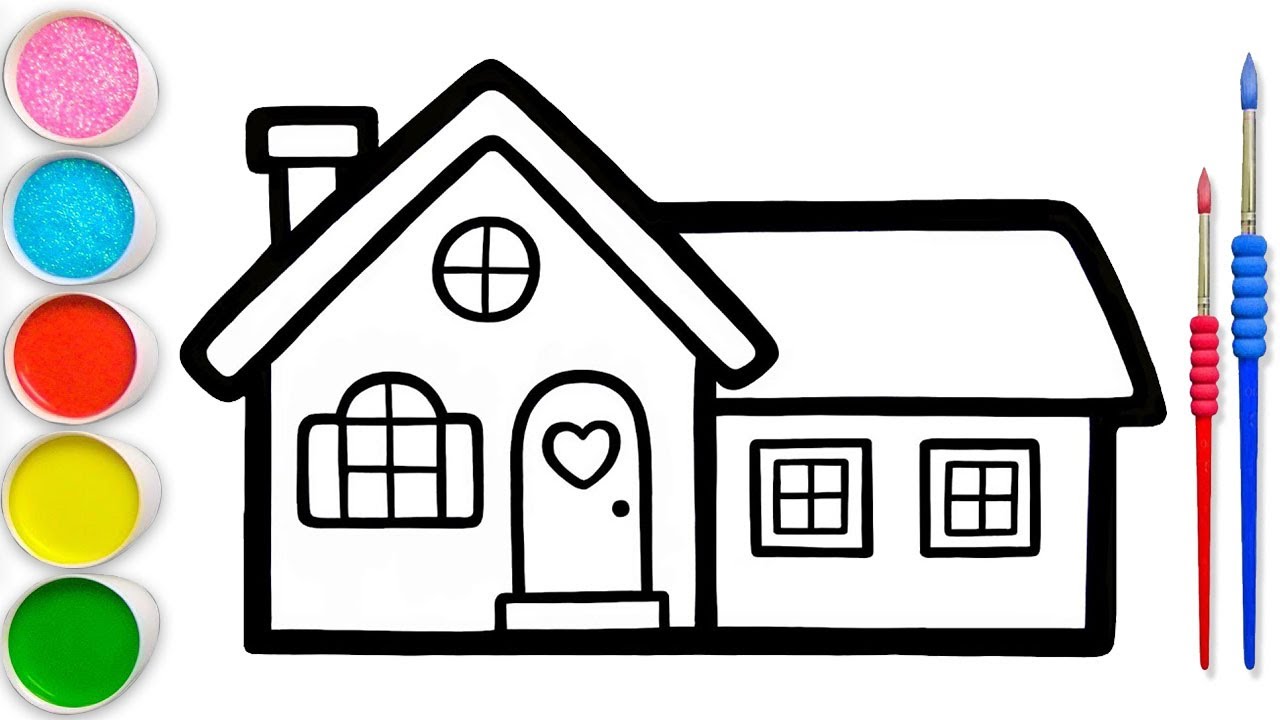 How To Draw House Drawing Very Easy Step By Step  | House Drawing For Kids |