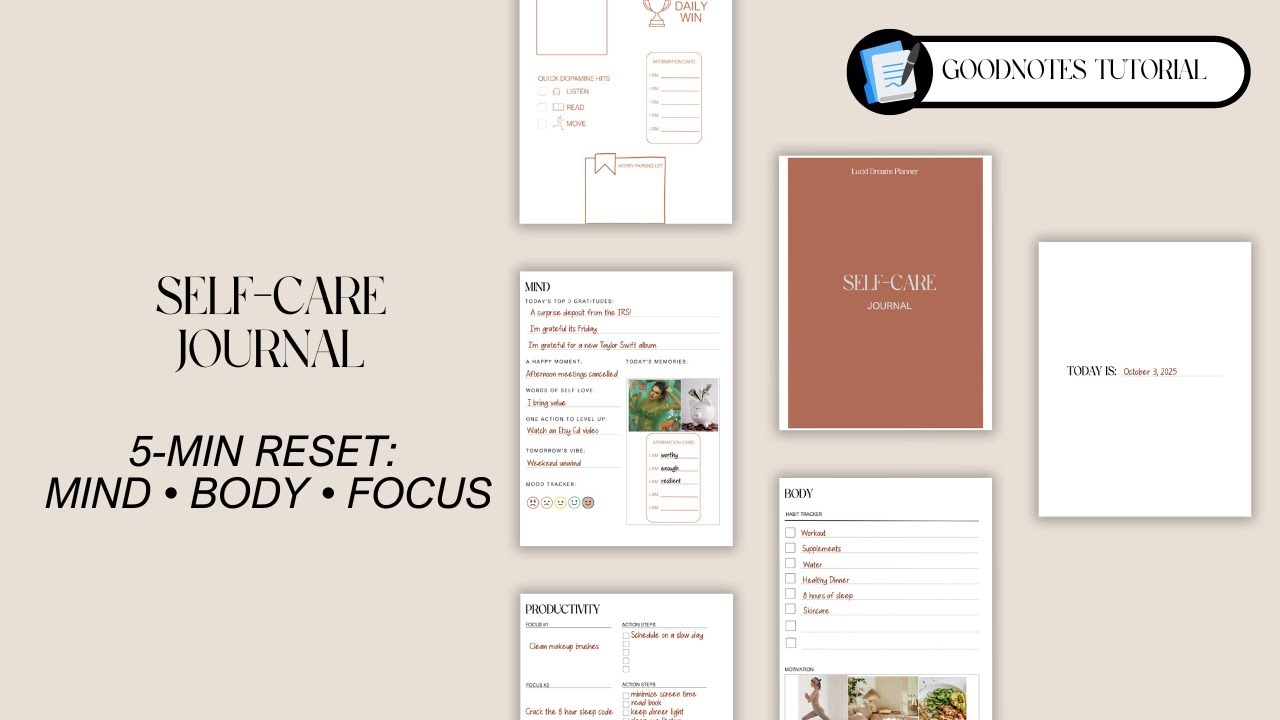 5-Minute Evening Reset with the Self-Care Journal (GoodNotes)
