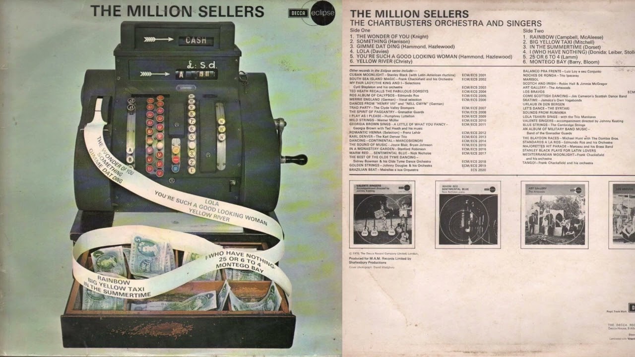 The Chartbusters Orchestra & Singers - The Million Sellers - Cover Versions - (Decca Eclipse - 1970)