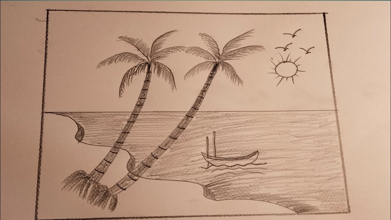 How to Sketch a Beautiful Scenery:|| Step by Step Pencil Art || by Ahmed Creative Zone ✨ 