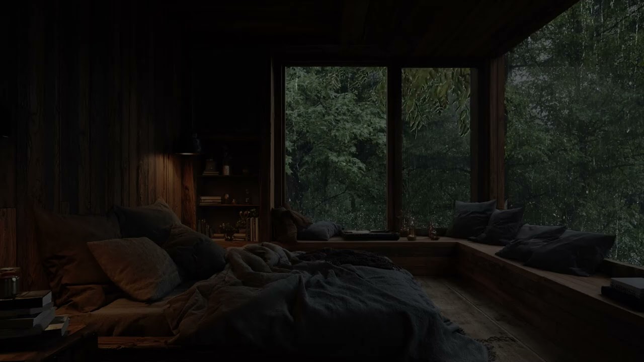 Night rain wraps the house 🌙 turning the dark outside into a safe quiet cocoon tonight