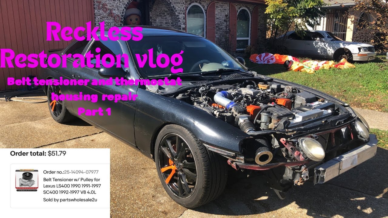 OfficiallyReckless🧟‍♂️ Sc400 Restoration Vlog Part 1 Belt Tensioner and Thermostat Housing Repair🔧  