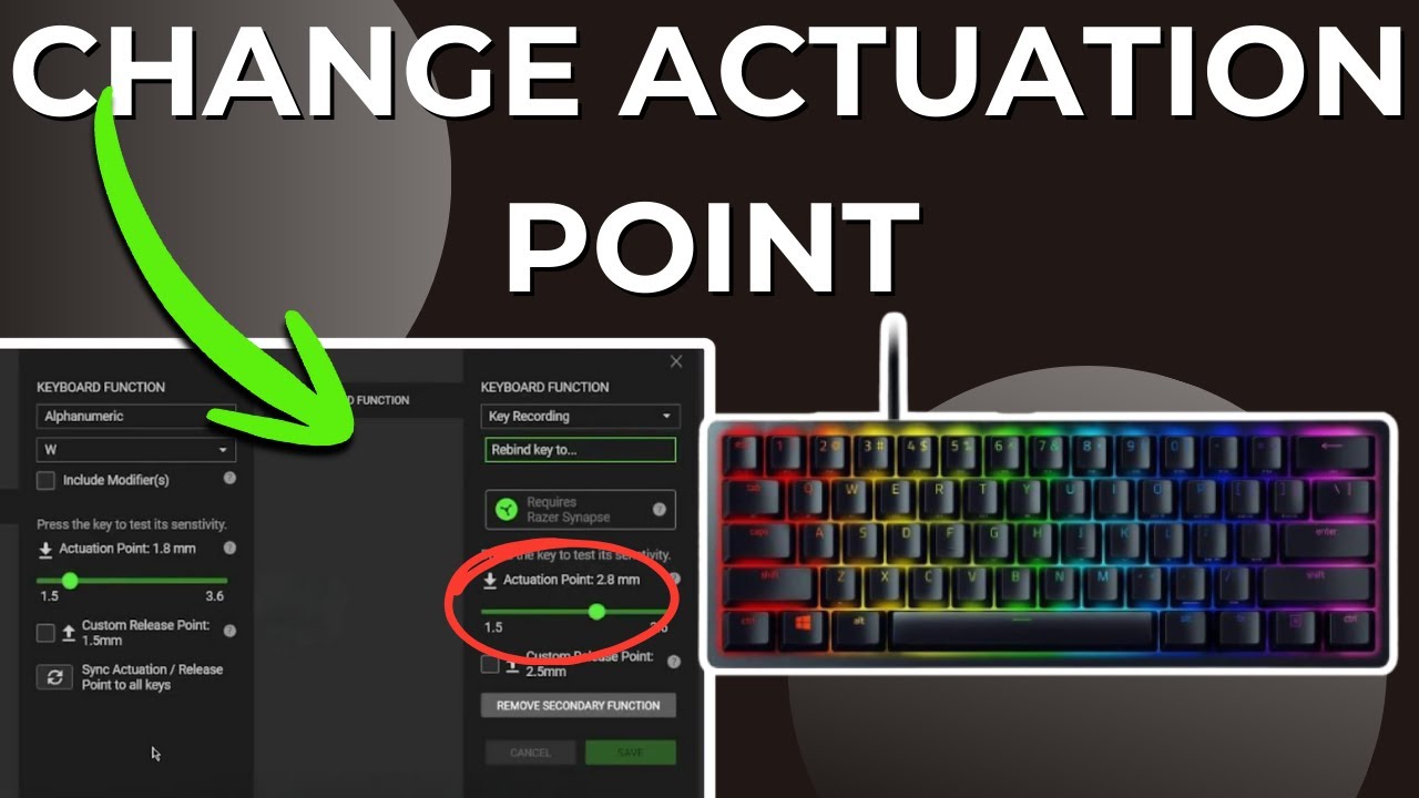 Как изменить точку срабатывания на Razer Huntsman Mini Special Edition