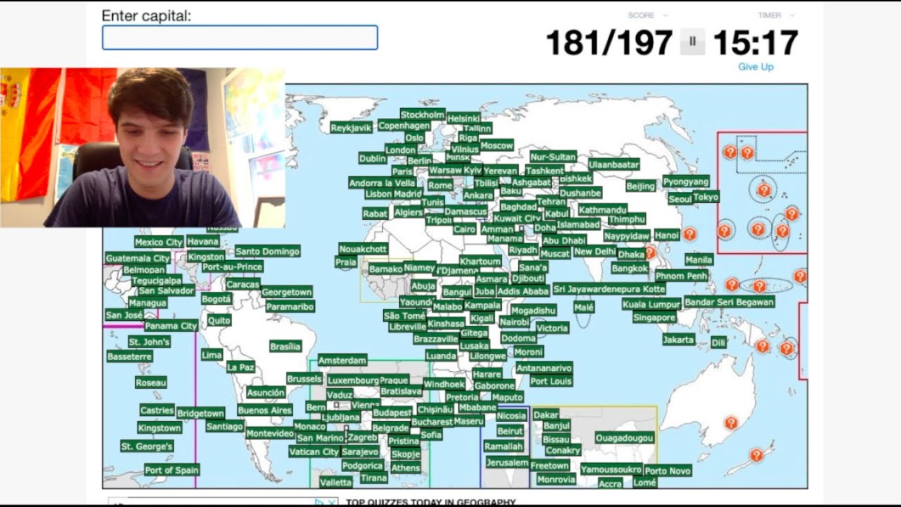 SPORCLE WORLD RECORD - Typing EVERY World Capital in 5 minutes