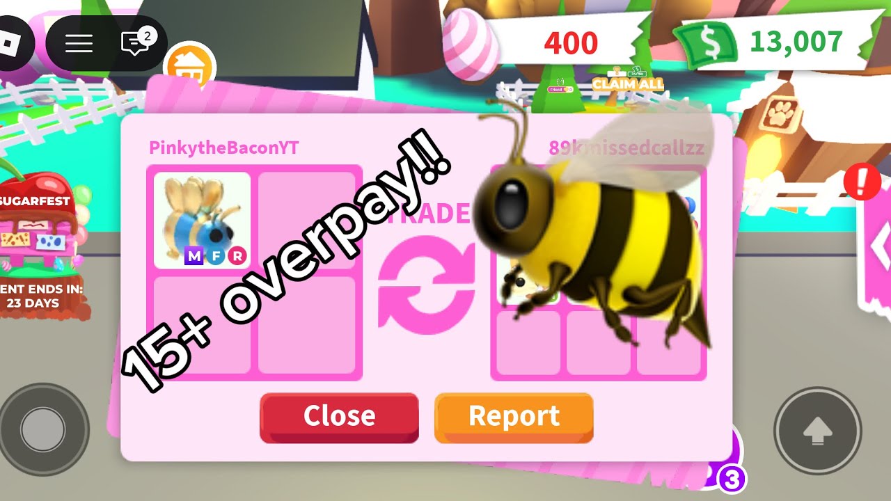 TRADING MEGA NEON QUEEN BEE IN ROBLOX ADOPT ME