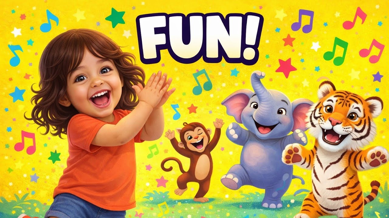 Dance With Jungle Animals 🦁🐯 | Fun Kids Song (Girl Voice)
