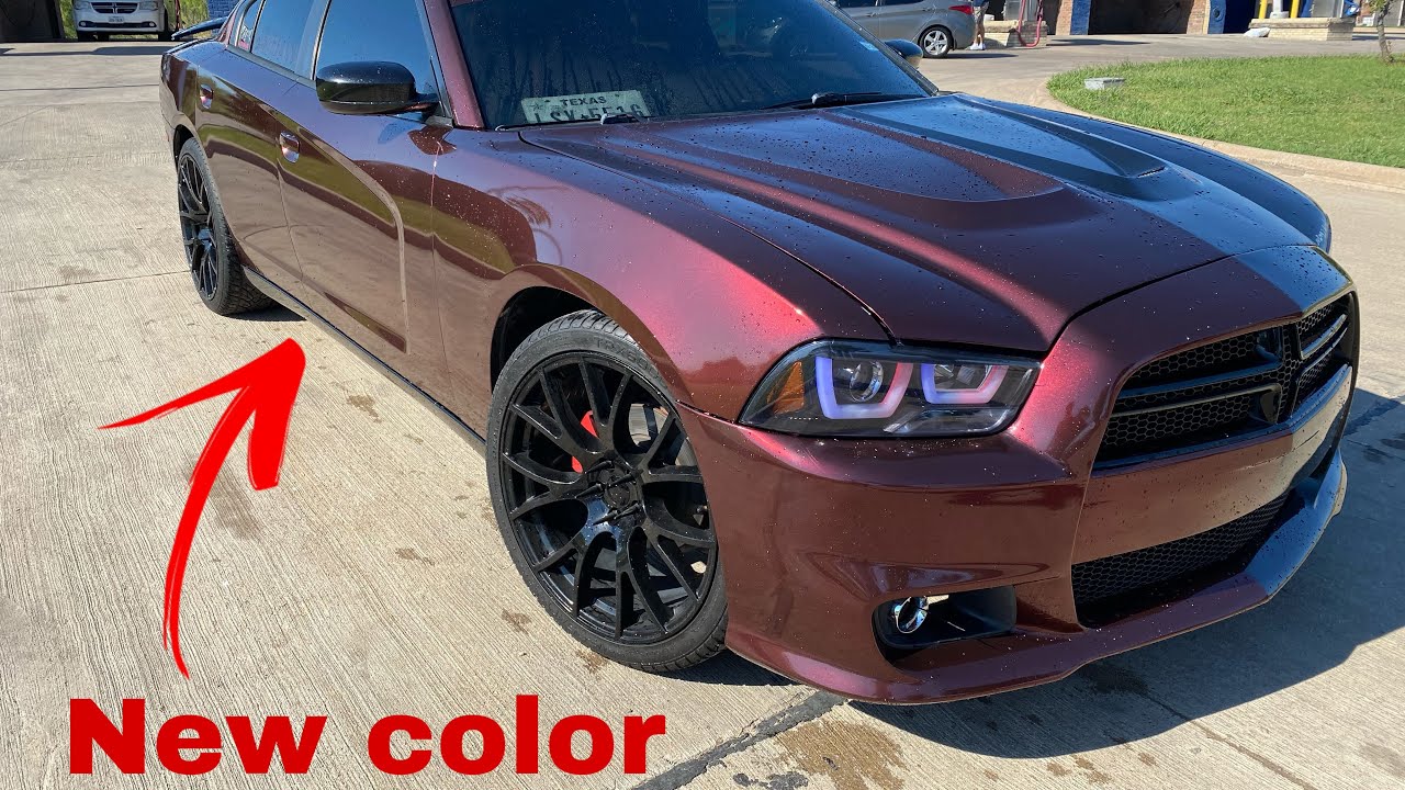 NEW COLOR! GLOSS RED BLACK 2 FACED WRAP ON A 2011 V6 CHARGER