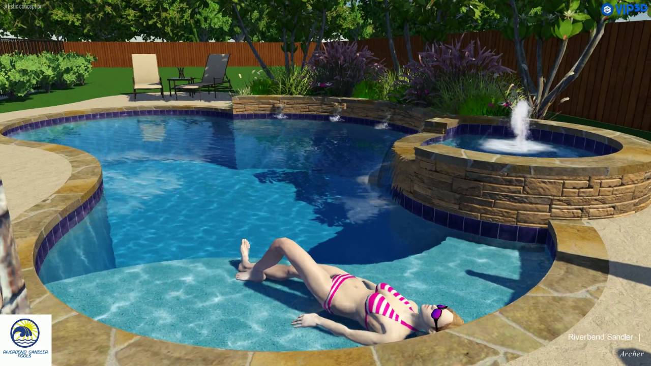 Pool Builders In Dallas TX | Raised Spa with 1 Tiered Spillway