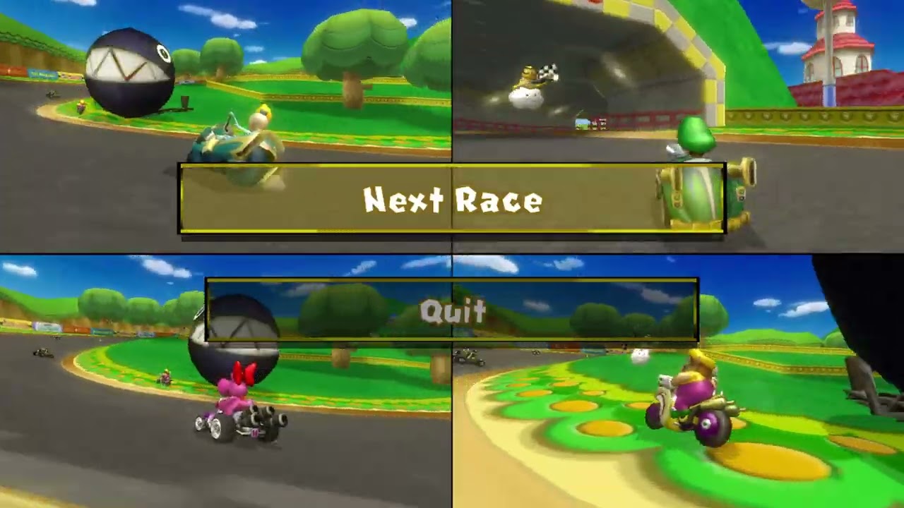 Mario Kart Wii ✦ 4 Players #581 (3 Tracks) Mirror