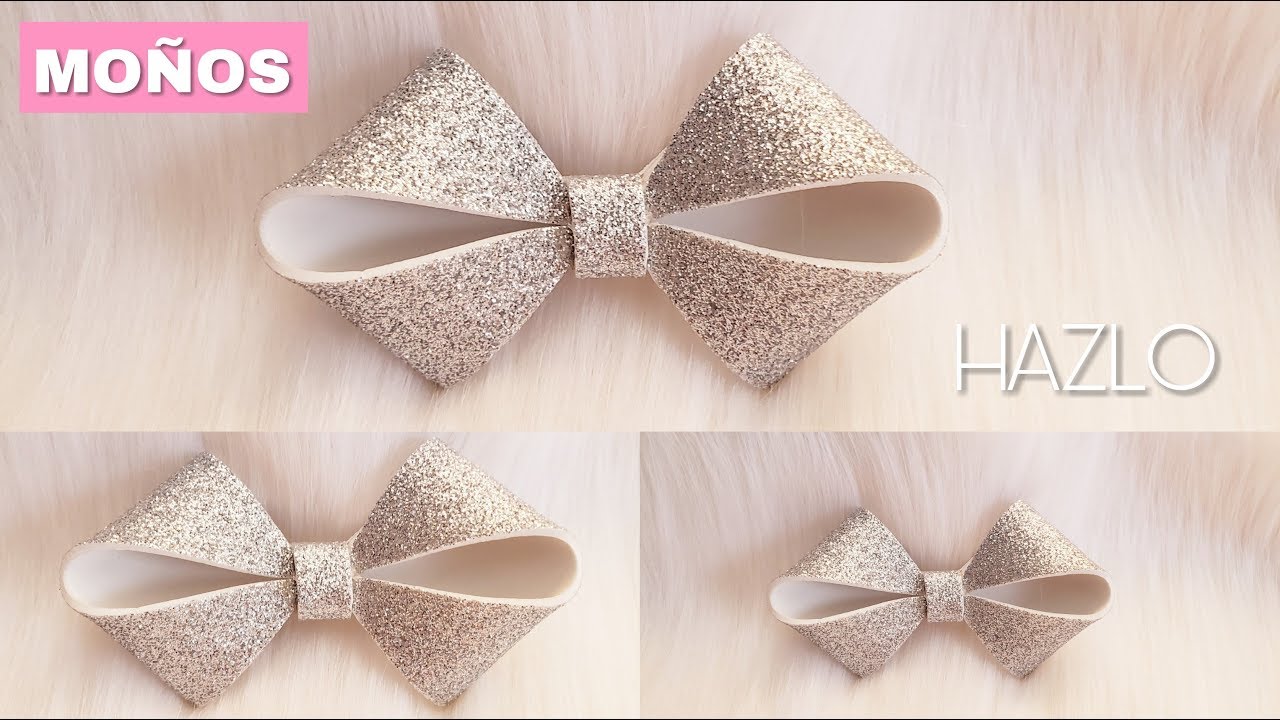 Aprende cómo hacer Moños 🎀💜en casa. MUY FÁCIL sin muchos materiales🎀🎀