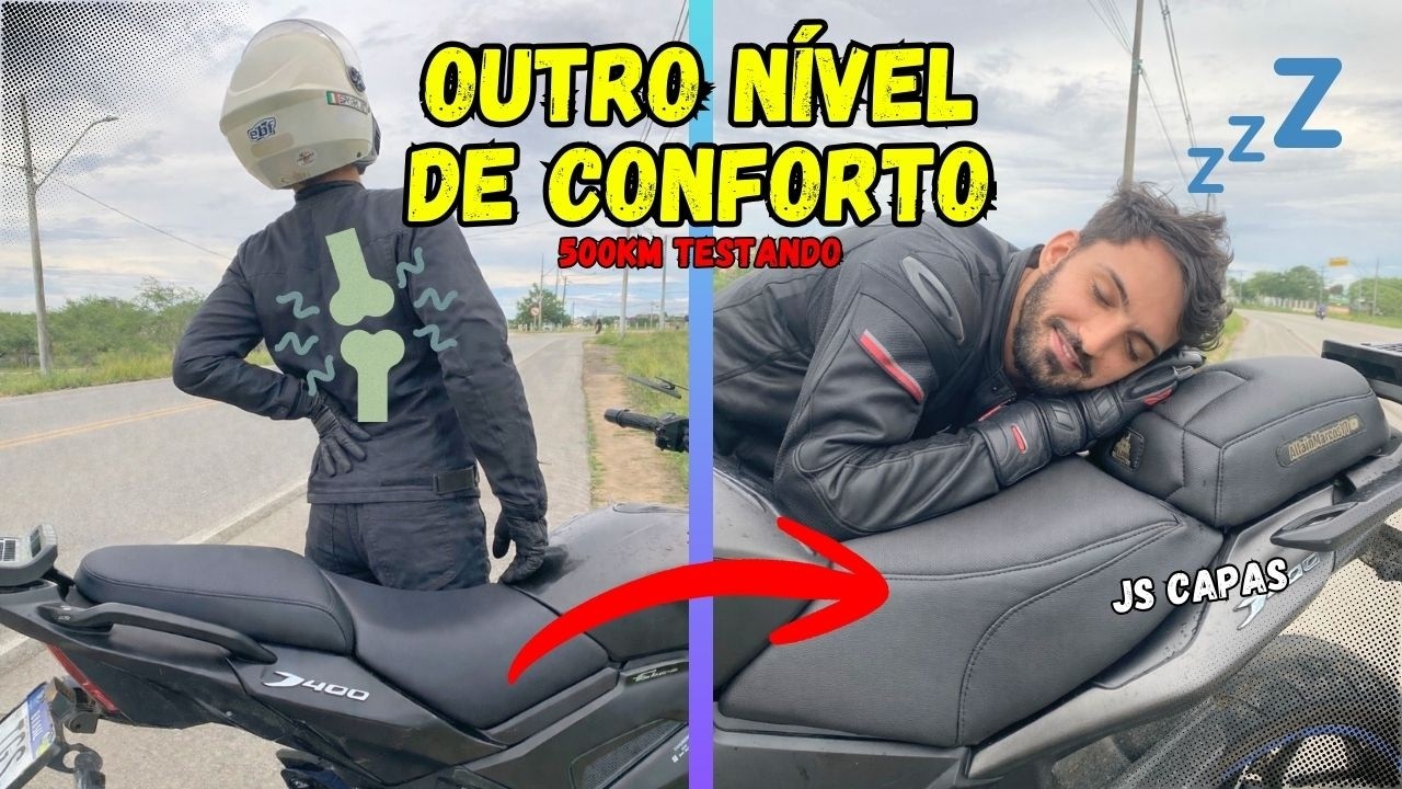 🔥Dominar400: CAPA BANCO CONFORT da JS Capas, o melhor custo-benefício para seu conforto.