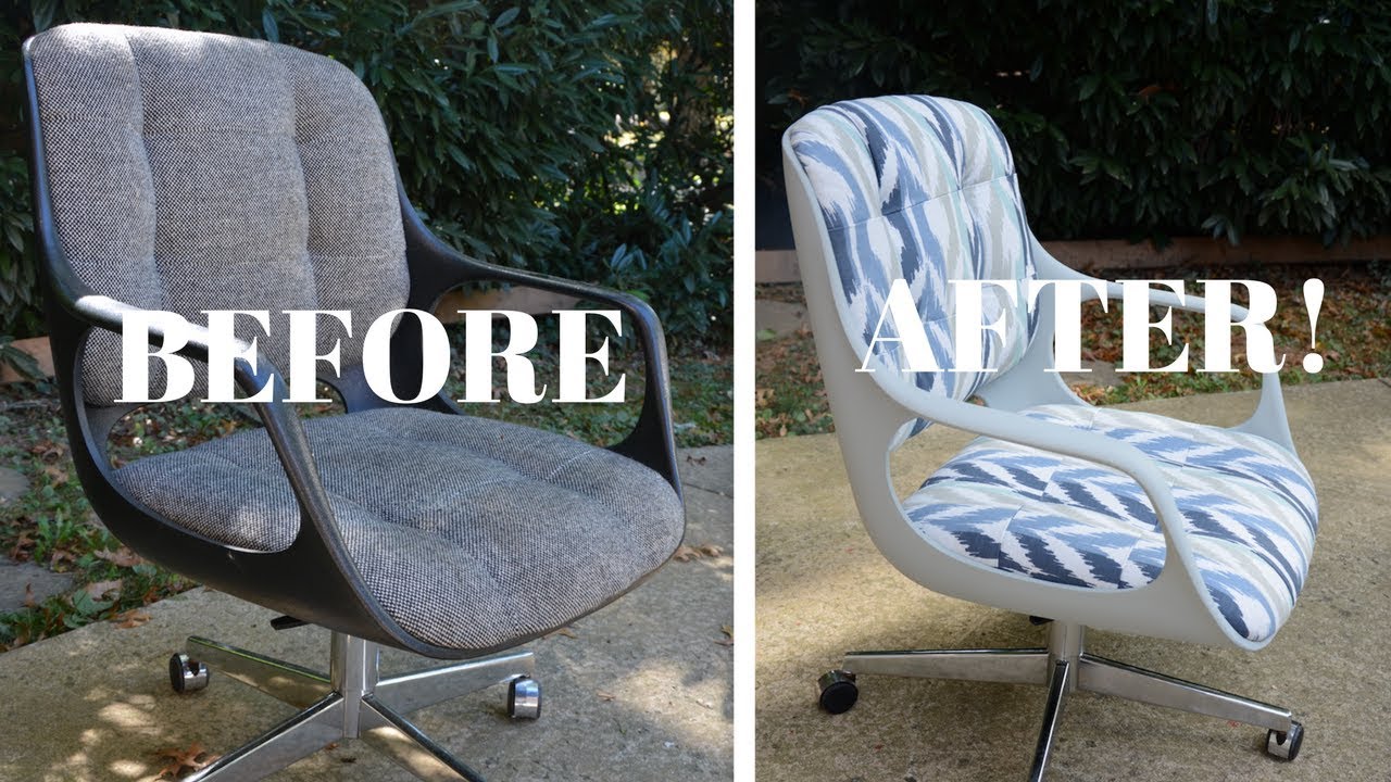 Vintage Chromcraft Office Chair Makeover (PART 2): Furniture Makeover - Thrift Diving