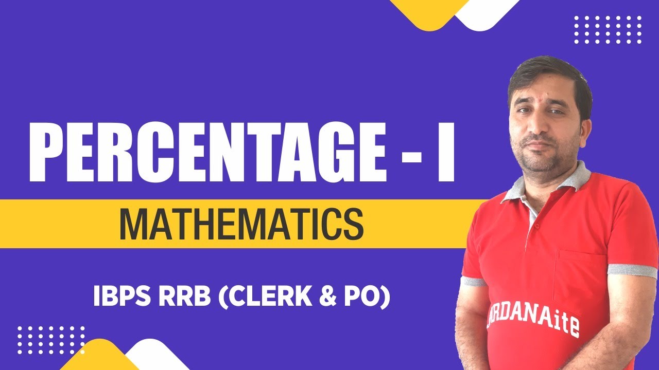 Percentage - I |  For Maths | IBPS RRB (Clerk & PO) | Pradeep sir