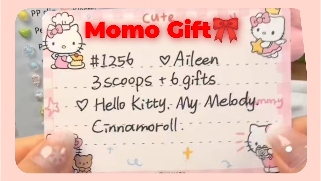 Hi! Aileen✨3 scoop order packaging🎐Momo Gift🎀 #momogiftstore #hellokitty #mymelody #cinnamoroll 