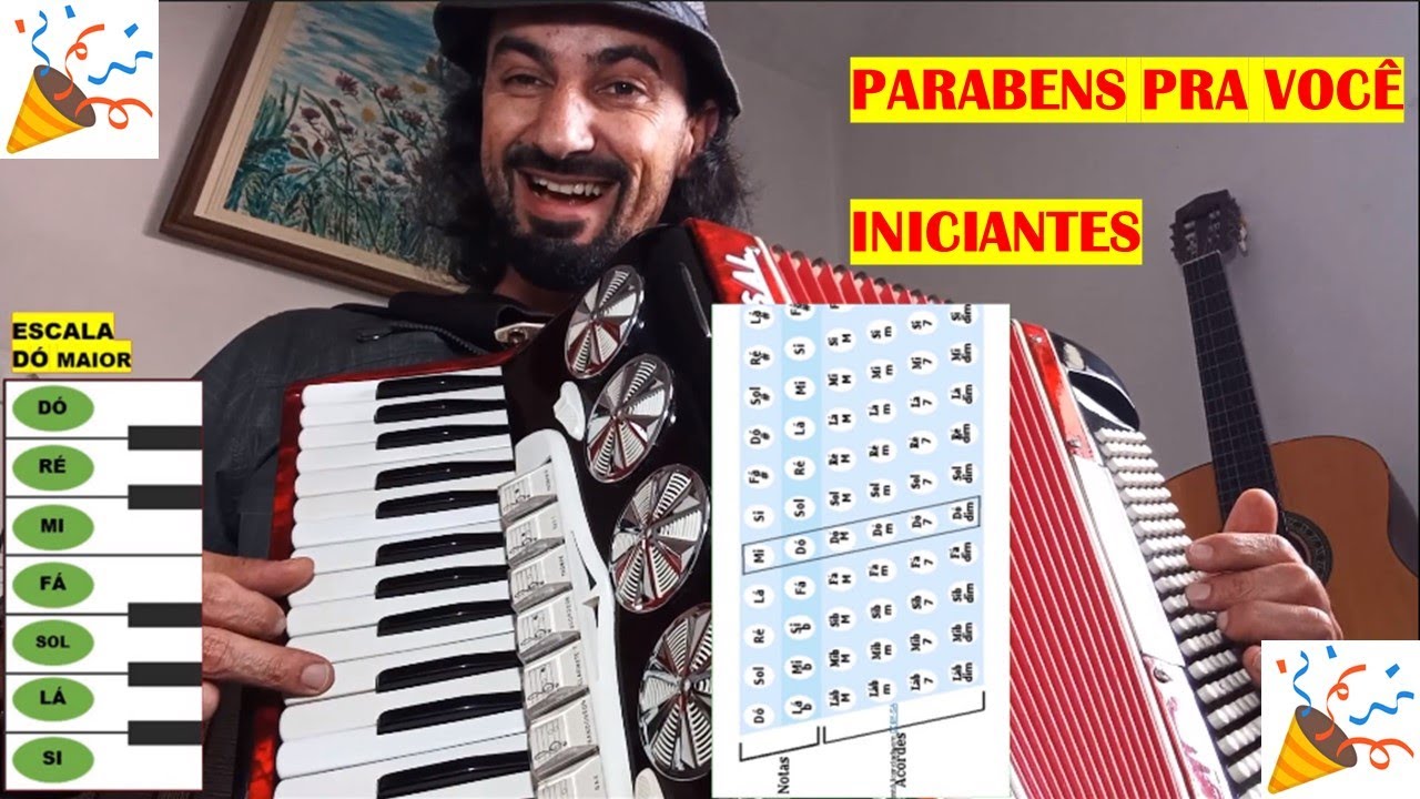 PARABÉNS PRA VOCÊ  NO ACORDEON - GAITA - SANFONA - RITMO INICIANTE Never played before? Start here!