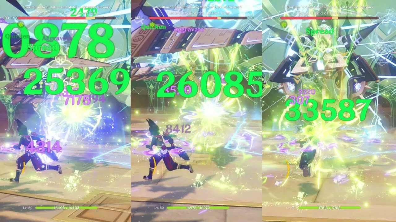 Tighnari Spread Damage Comparison - Level 80 vs Level 90