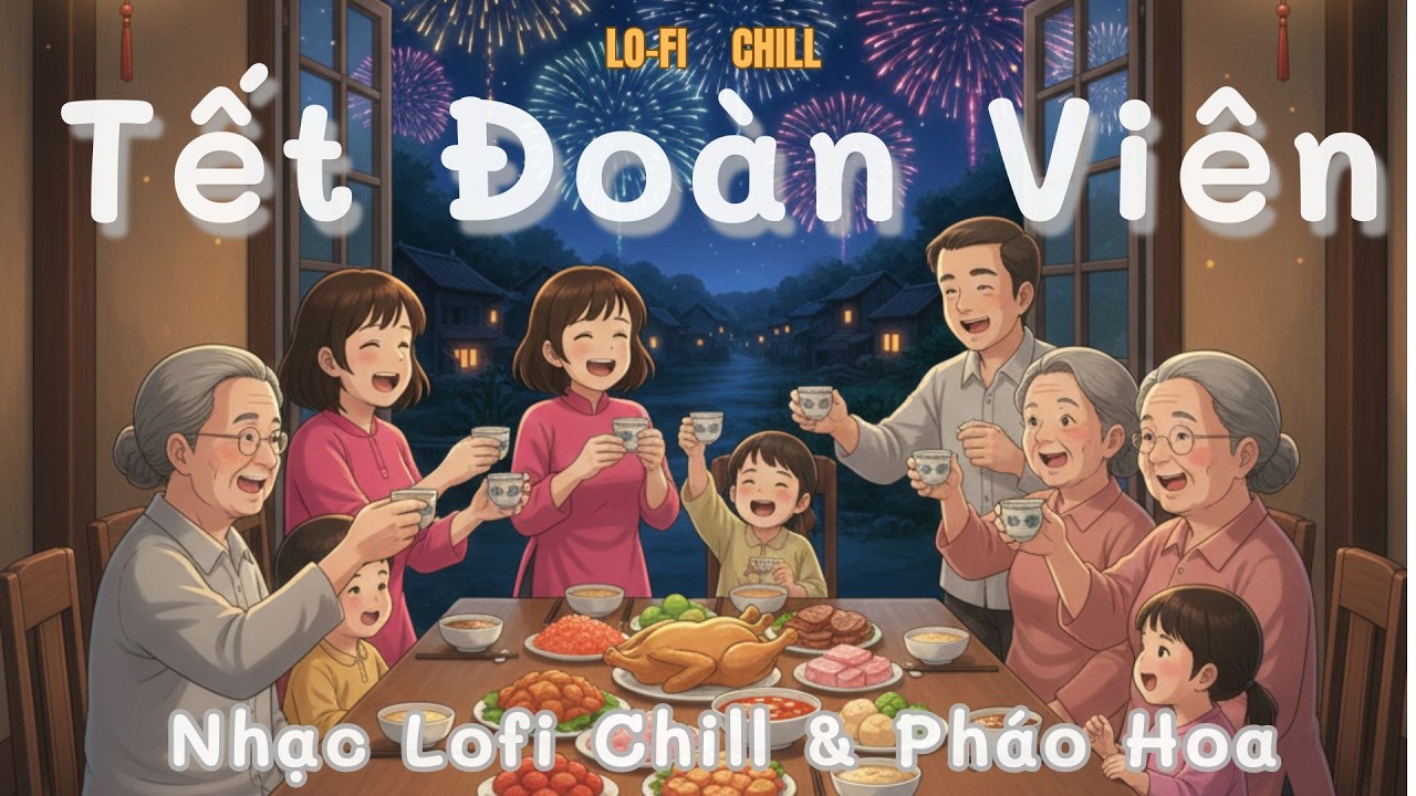 Tết Đoàn Viên ❤️ Nhạc Lofi Chill Đón Giao Thừa 2026 | Pháo Hoa & Bữa Cơm Gia Đình